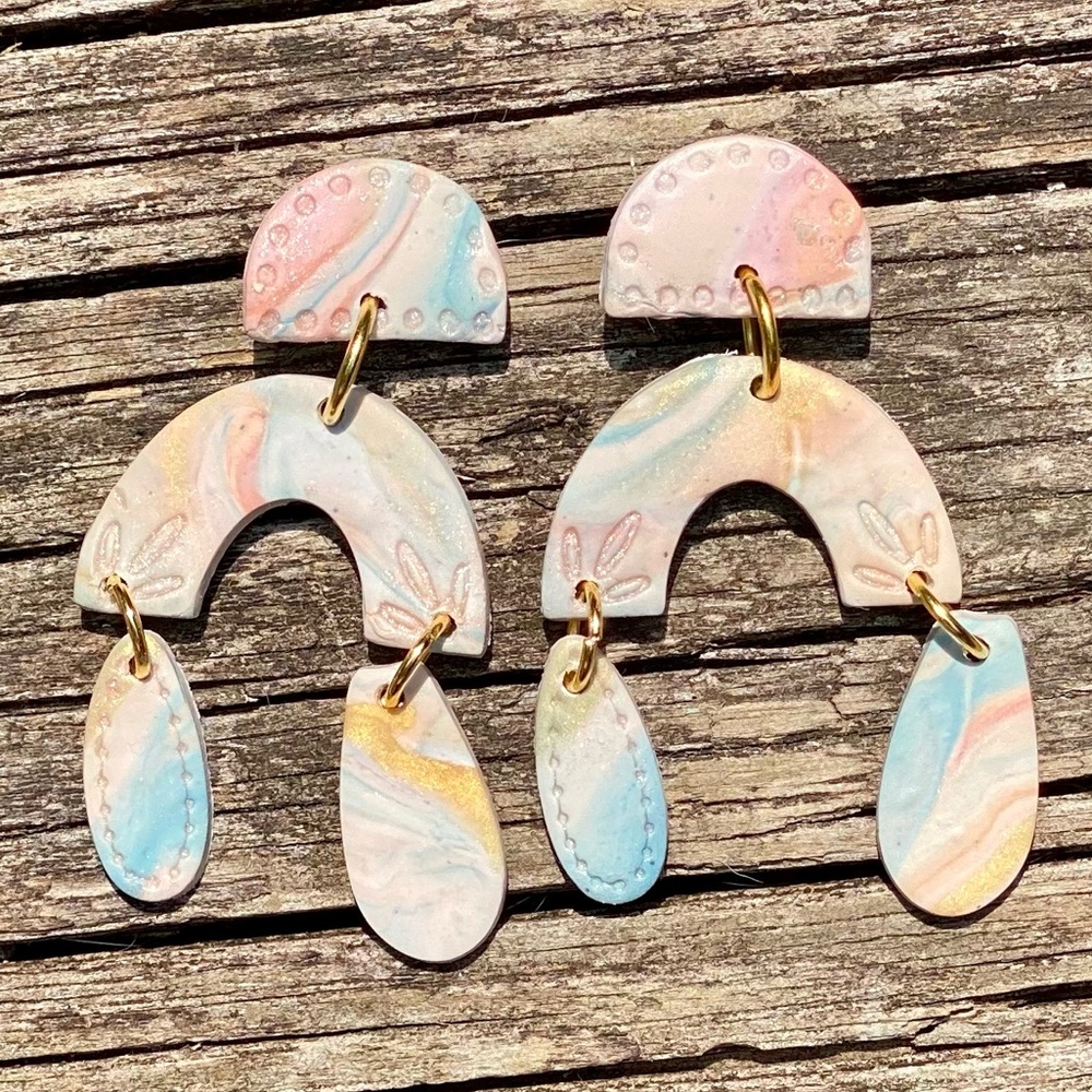 Handcrafted Colorful Abstract Dangle Earrings